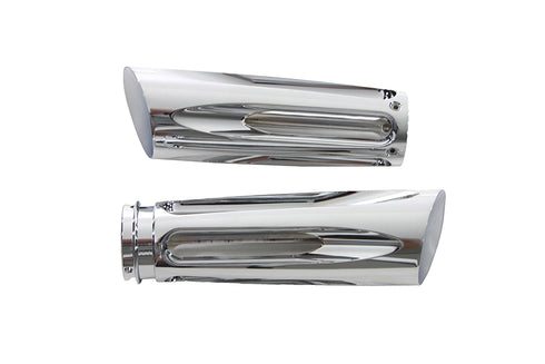 V-Twin Chrome Billet Slasher Style Grip Set - 28-0664