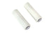 V-Twin Replica White Waffle Style Grip Set with Chrome Plugs - 28-0787