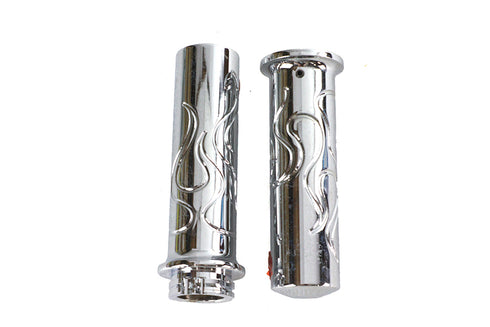 Wyatt Gatling Billet Flanged Flame Style Grip Set - 28-0845