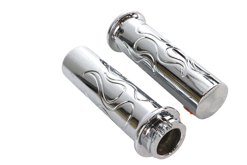 Wyatt Gatling Billet Flanged Flame Style Grip Set - 28-0845