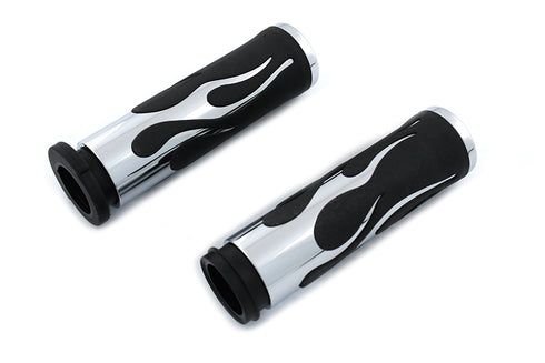 V-Twin Throttle By Wire Flame Style Grip Set - 28-0857