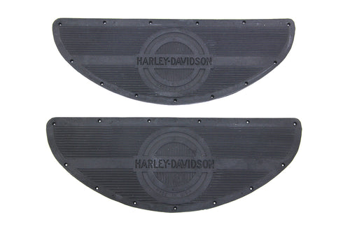 V-Twin Black Rubber Footboard Mat Set - 28-0858