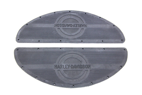 V-Twin Black Rubber Footboard Mat Set - 28-0858