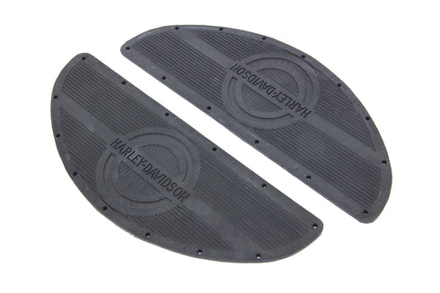 V-Twin Black Rubber Footboard Mat Set - 28-0858
