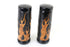 V-Twin Amber Flame Style Throttle By Wire Grip Set with Black Ends - 28-0892