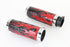 V-Twin Red Flame Style Grip Set with Chrome Ends - 28-0893