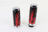 V-Twin Red Flame Style Grip Set with Chrome Ends - 28-0893