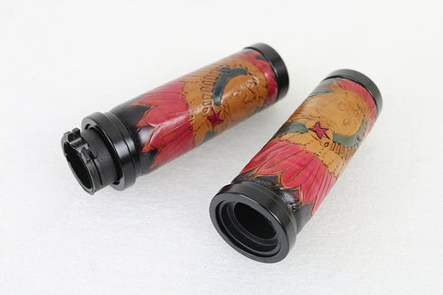 V-Twin Indian Grip Set with Black Ends - 28-0894