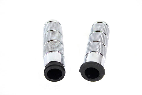 Wyatt Gatling Chrome Retro Throttle by Wire Grip Set - 28-0984