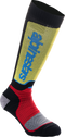 ALPINESTARS Youth MX Plus Socks - Black/White/Yellow/Blue - Medium/Large 4742324-1212-ML
