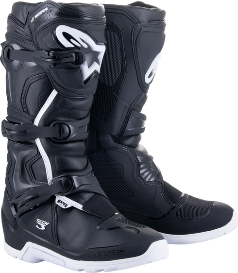 ALPINESTARS Tech 3 Enduro Waterproof Boots - Black/White - US 10 / EU 44.5 2013324-12-10