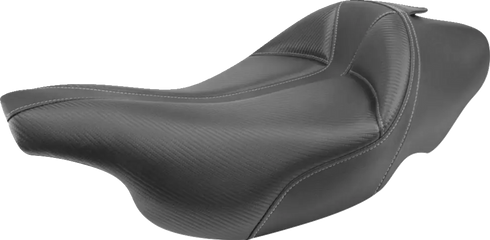 SADDLEMEN Dominator Solo Seat - w/o Backrest - Black w/ Gray Stitching - FLHT/FLTR '97-'07 897-07-0042