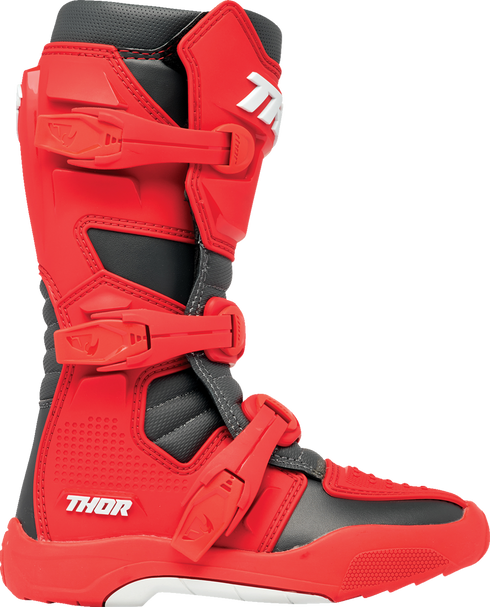 THOR Youth Blitz XR Boots - Red/Charcoal - US 2 3411-0753