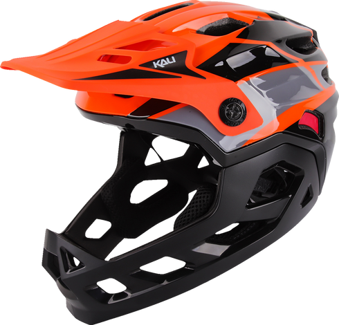 KALI Child Maya Full Face Helmet - Race - Gloss Orange/Gray/Black - OS 0221923312
