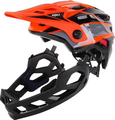KALI Child Maya Full Face Helmet - Race - Gloss Orange/Gray/Black - OS 0221923312