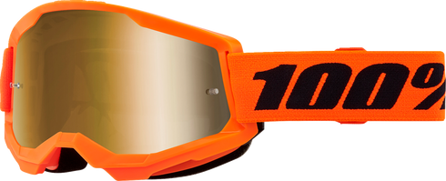 100% Strata 2 Goggle - Neon Orange - True Gold Mirror Lens 50028-00015