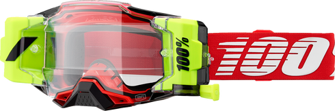 100% Armega Forecast Goggle - Roll-Off - Red - Clear Lens 50006-00008