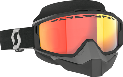 SCOTT Split OTG Snow Goggle - Black/White - Light Sensitive - Dual Pane - Red Chrome Lens 285542-1007341