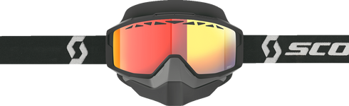 SCOTT Split OTG Snow Goggle - Black/White - Light Sensitive - Dual Pane - Red Chrome Lens 285542-1007341