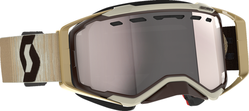 SCOTT Prospect Snow Cross Goggle - Beige/Brown - Dual Pane - Enhancer Silver Chrome Lens 272846-1074313