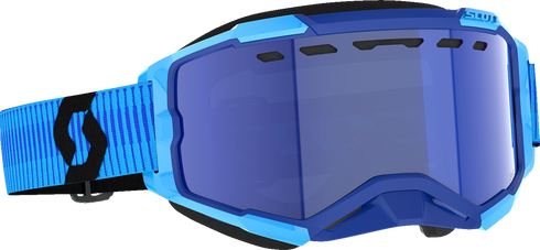 SCOTT Fury Snow Cross Goggle - Blue/Black - Enhancer Blue Chrome Lens 278605-1034347