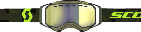 SCOTT Prospect Snow Cross Goggle - Khaki Green/Neon Yellow - Dual Pane - Enhancer Yellow Chrome Lens 272846-7701335