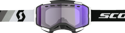 SCOTT Fury LS Snow Cross Goggle - Premium Black/White - Light Sensitive - Blue Chrome Lens 278604-7702307