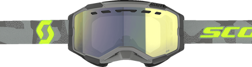 SCOTT Fury Snow Cross Goggle - Light Gray/Neon Yellow - Enhancer Yellow Chrome Lens 278605-7697335