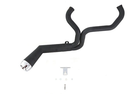 V-Twin FLT Offset Megaphone 2:1 Exhaust Black with Chrome Tip - 29-0034
