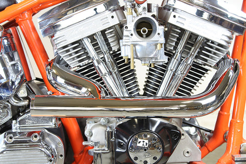 V-Twin 2:1 Siamese Exhaust Header Set Chrome - 29-0206