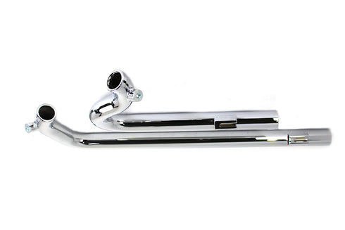 V-Twin Exhaust Drag Pipe Set Chrome Shotgun Style - 29-0210