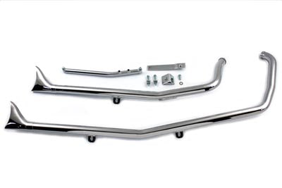 Paughco Exhaust Drag Pipe Set Fishtail Chrome - 29-0500