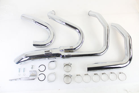 V-Twin Wyatt Gatling 1-3/4 inch 2 into 1 Exhaust Header Set Chrome - 29-0936