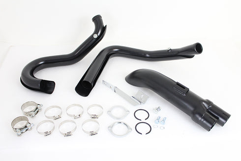 V-Twin Wyatt Gatling 1-3/4 inch 2 into 1 Exhaust Header Set Black - 29-0937