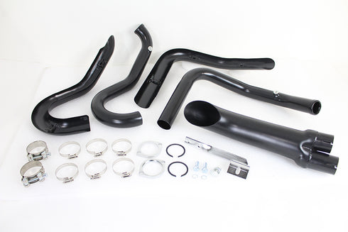 V-Twin Wyatt Gatling 1-3/4 inch 2 into 1 Exhaust Header Set Black - 29-0937
