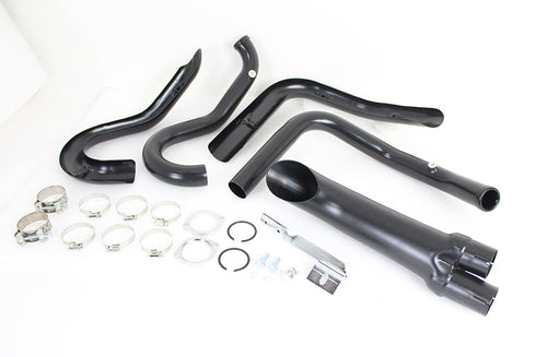 V-Twin Wyatt Gatling 1-3/4 inch 2 into 1 Exhaust Header Set Black - 29-0937