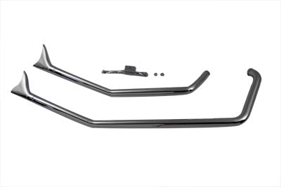 Paughco Exhaust Drag Pipes Fishtail Chrome - 29-1131