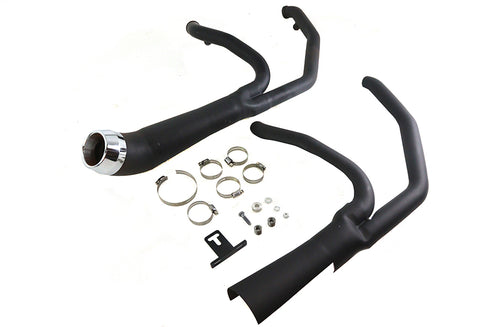 V-Twin Cyclone 1-3/4 inch 2 into 1 Exhaust Header Set Black - 29-2105