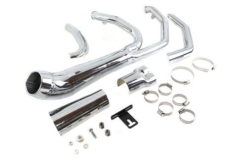 V-Twin Cyclone 1-3/4 inch 2 into 1 Exhaust Header Set Chrome - 29-2107