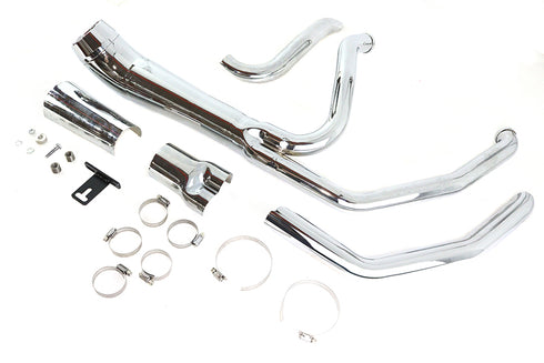V-Twin Cyclone 1-3/4 inch 2 into 1 Exhaust Header Set Chrome - 29-2107