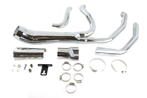 V-Twin Cyclone 1-3/4 inch 2 into 1 Exhaust Header Set Chrome - 29-2107