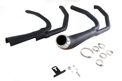 V-Twin Cyclone 1-3/4 inch 2 into 1 Exhaust Header Set Black - 29-2108
