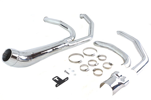 V-Twin Cyclone 1-3/4 inch 2 into 1 Exhaust Header Set Chrome - 29-2110