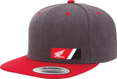 FACTORY EFFEX Honda Wedge Snapback Hat - Heather Gray/Red 27-86300