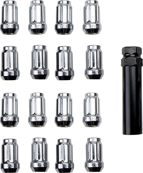 ITP Lug Nuts - 60? Tapered - Chrome - M12 x 1.50 - Splined with Key - 20 Pack ALUG22BX