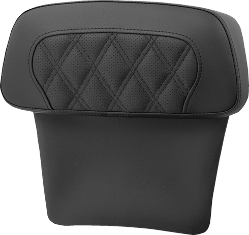 SADDLEMEN Chopped Tour Pak Backrest Pad - RoadSofa™ - Perforated Black w/ Lattice Stitch - FLT/FLH '14-'23 814-07-CPACK-LS