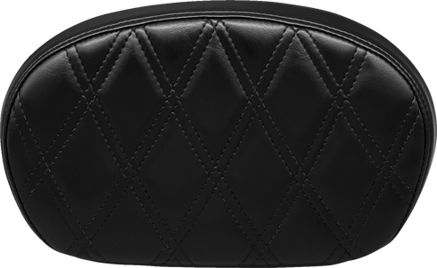 LE PERA Sissy Bar Pad - Medium - Double Diamond - Shiny Black L-SBP02DD-SH
