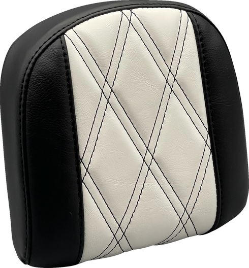 LE PERA Sissy Bar Pad - Small - GT1/HR1 Inlay - Black/White L-SBP03GT/HR1