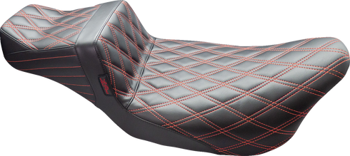 LE PERA Tailwhip Daddy Long Legs Seat - Double Diamond w/ Red Thread - FL '08-'24 LK-587DLDD-RED