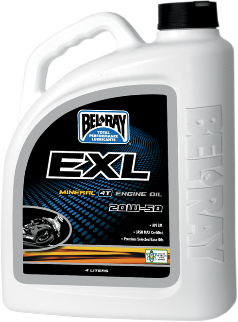 BEL-RAY EXL 4T Mineral Oil - 20W-50 - 4L 99100-B4LW
